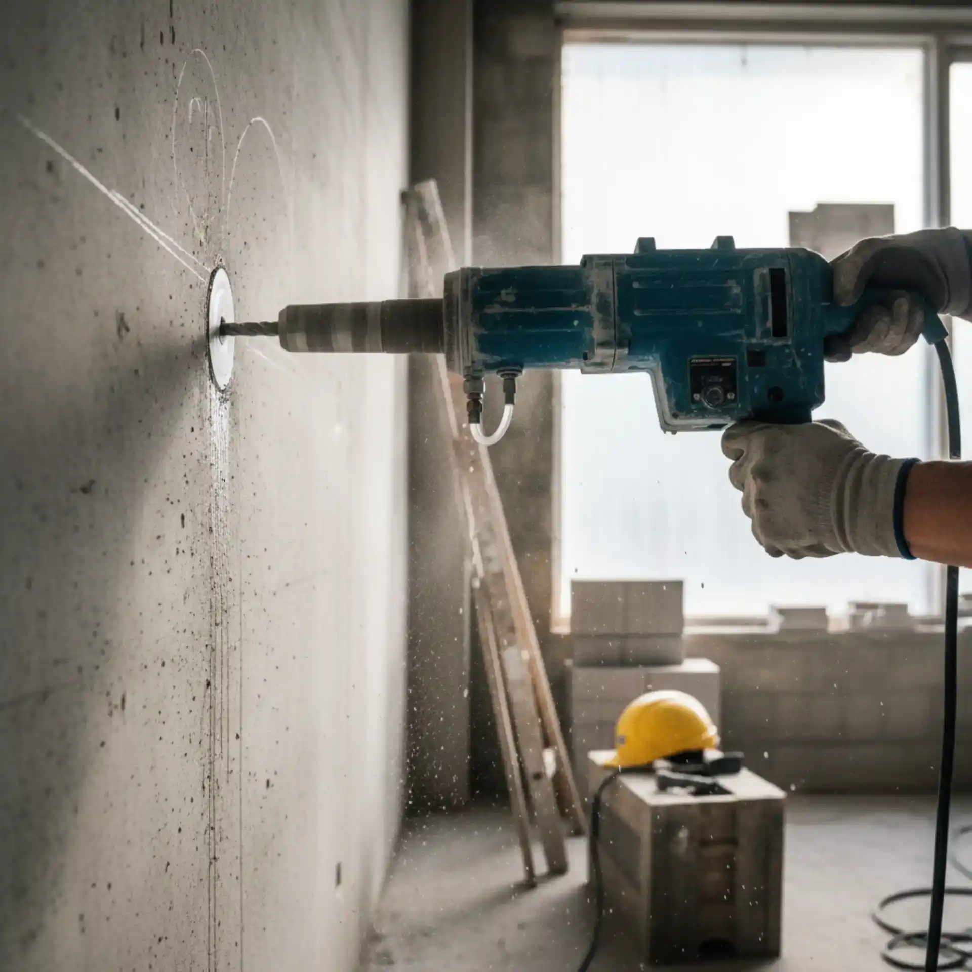 Borearbejde med skruetrækker i nybyggeri eller renovering.