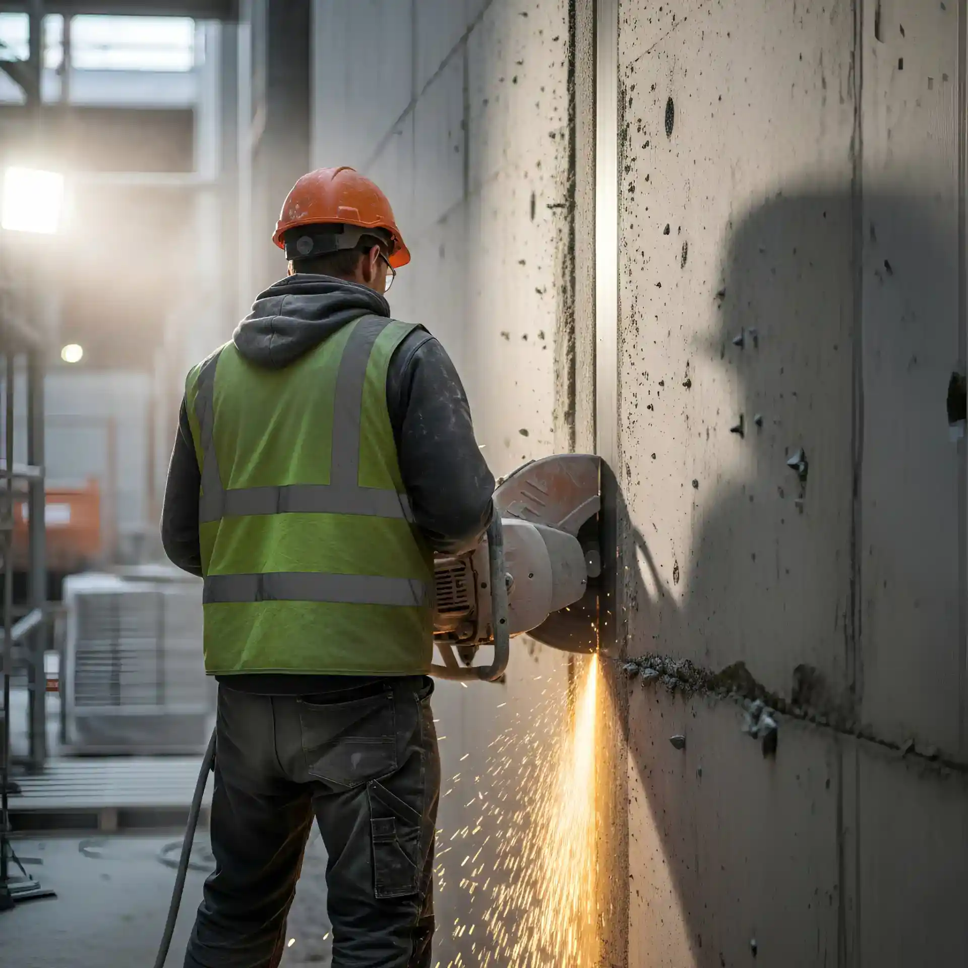 Skal fokusere på bygge- og håndværkestjenester, sikkerhedsudstyr, professionelt arbejde, beton eller konstruktion.